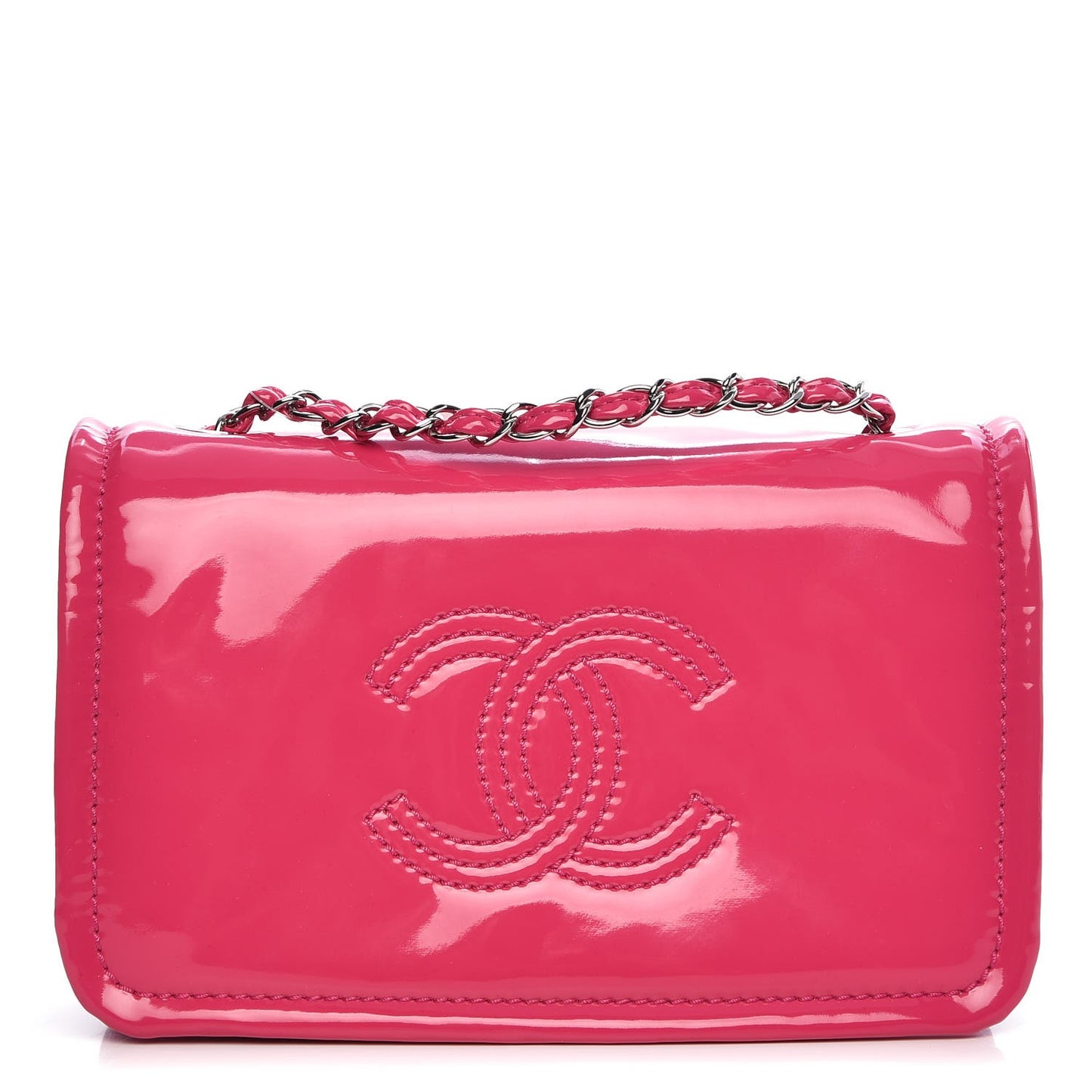 Vinyl Small Lipstick Flap Fuchsia