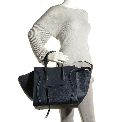 Celine Bullhide Calfskin Medium Phantom Luggage Navy Blue 2 of 9