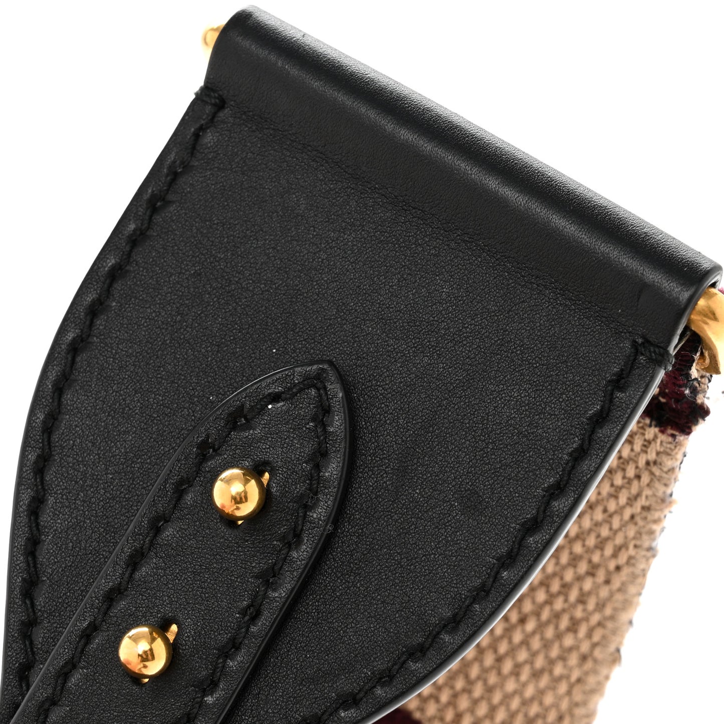 Canvas Embroidered Shoulder Strap Burgundy