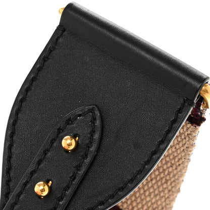 Christian Dior Canvas Embroidered Shoulder Strap Burgundy 5 of 6