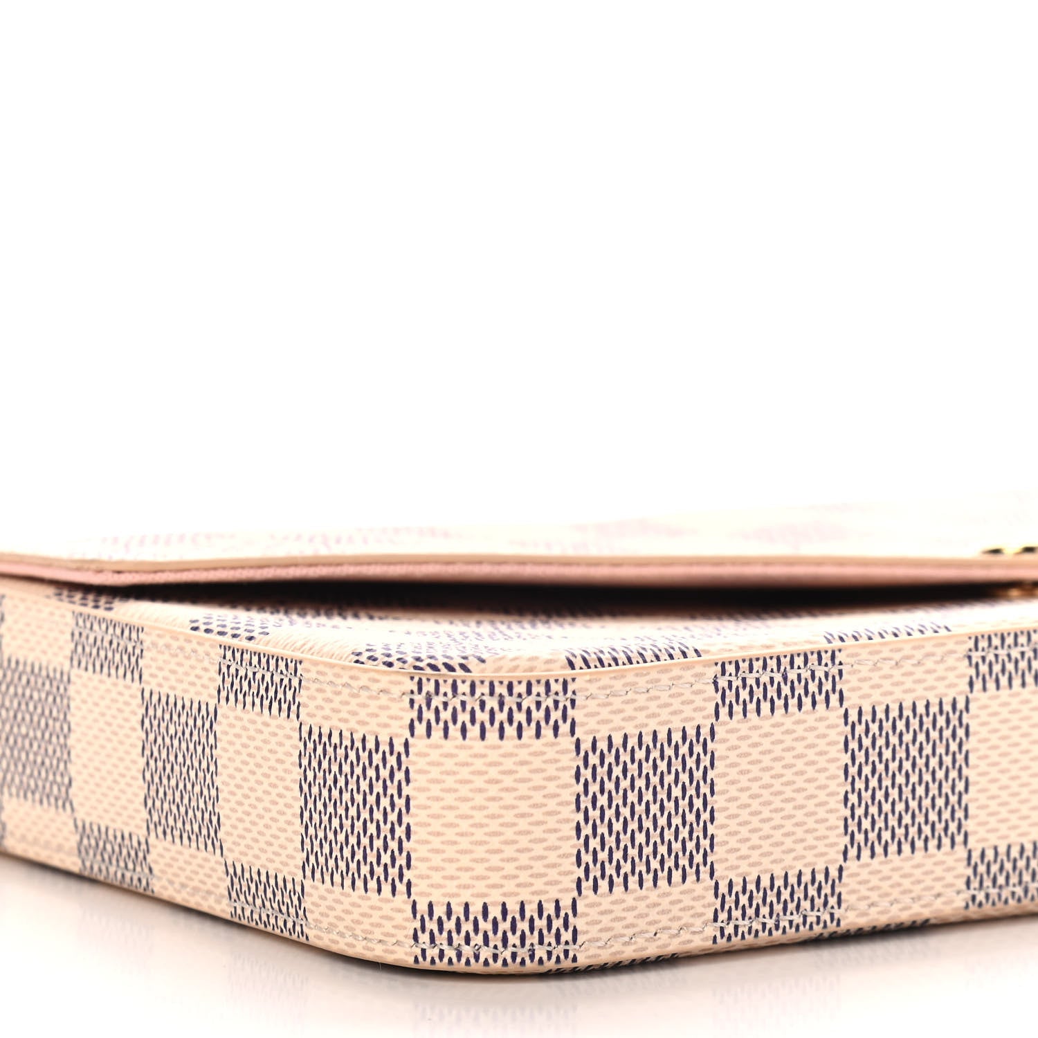Louis Vuitton Damier Azur Pochette Felicie Chain Wallet Rose Ballerine 9 of 10
