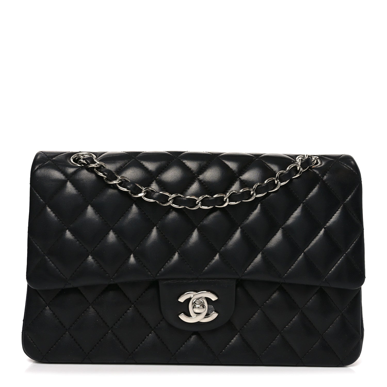 Chanel Lambskin Quilted Medium Double Flap Black 1 of 10