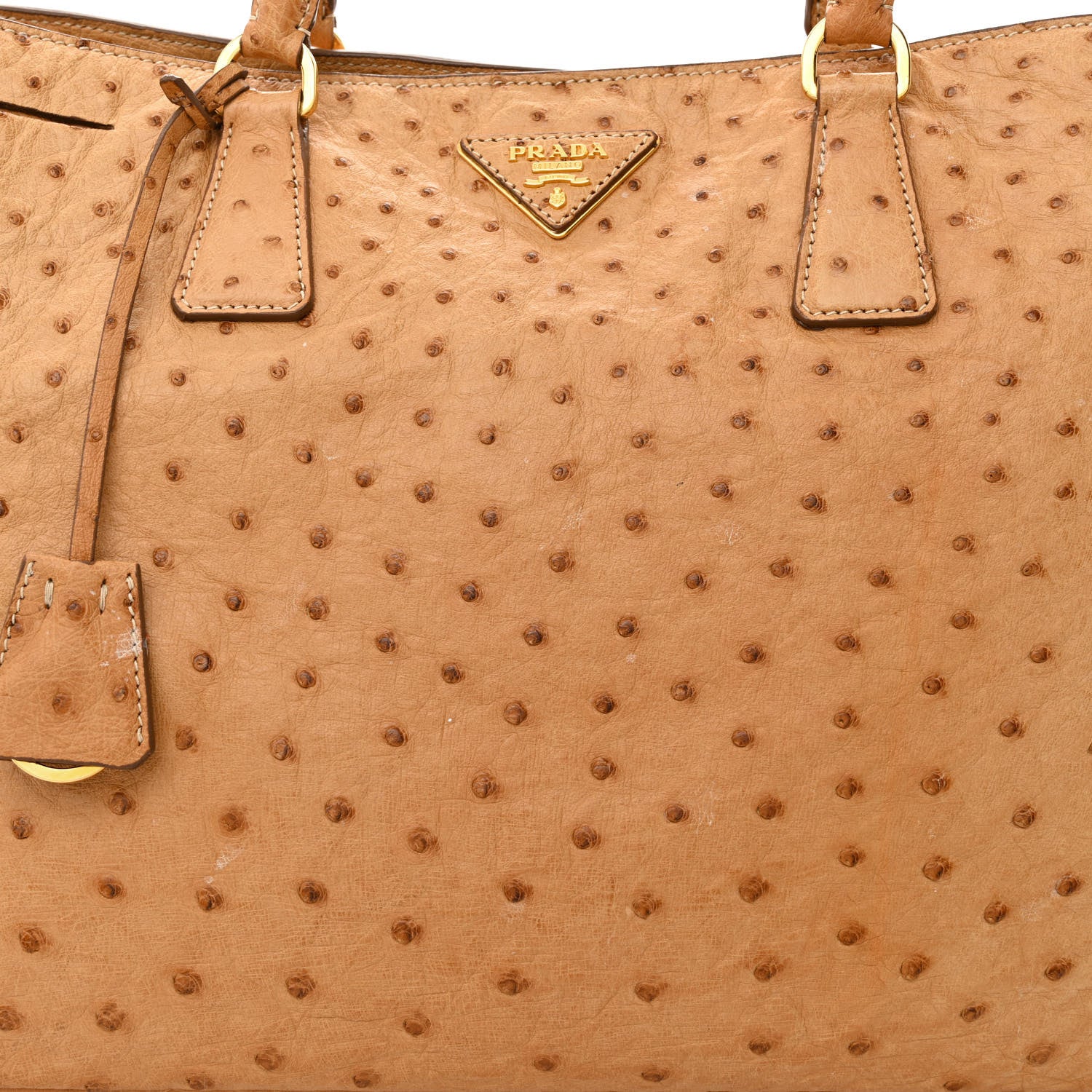 Prada Ostrich Executive Tote Cognac 10 of 18