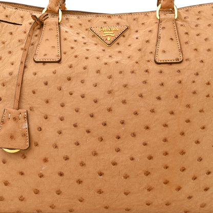 Prada Ostrich Executive Tote Cognac 10 of 18