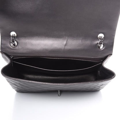 Chanel Metallic Lambskin Quilted Maxi Single Flap Dark Grey 5 of 21