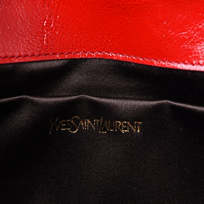 Saint Laurent Textured Patent Monogram Large Belle De Jour Clutch Red 5 of 6