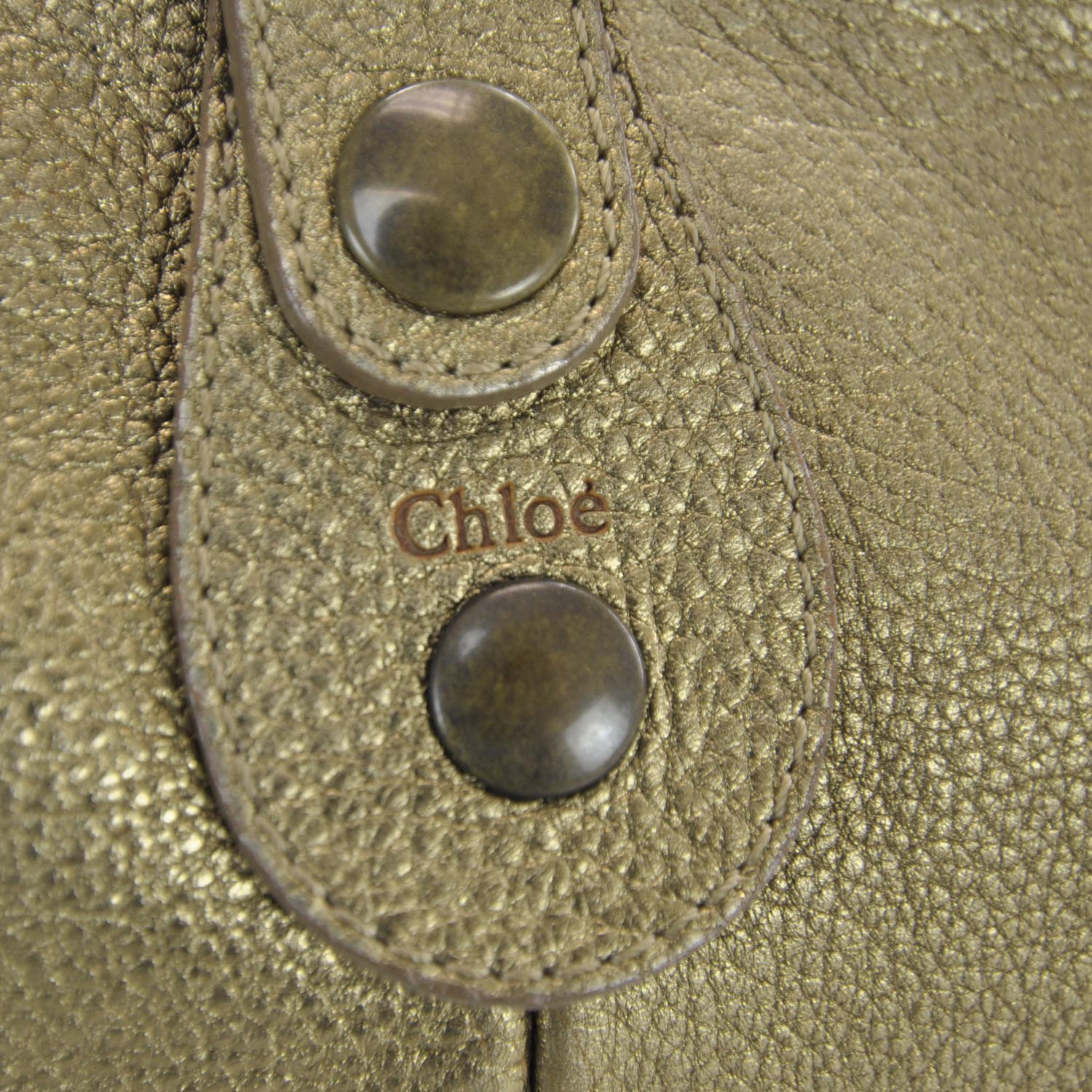 Chloe Metallic Calfskin Silverado Hobo Beige 7 of 10