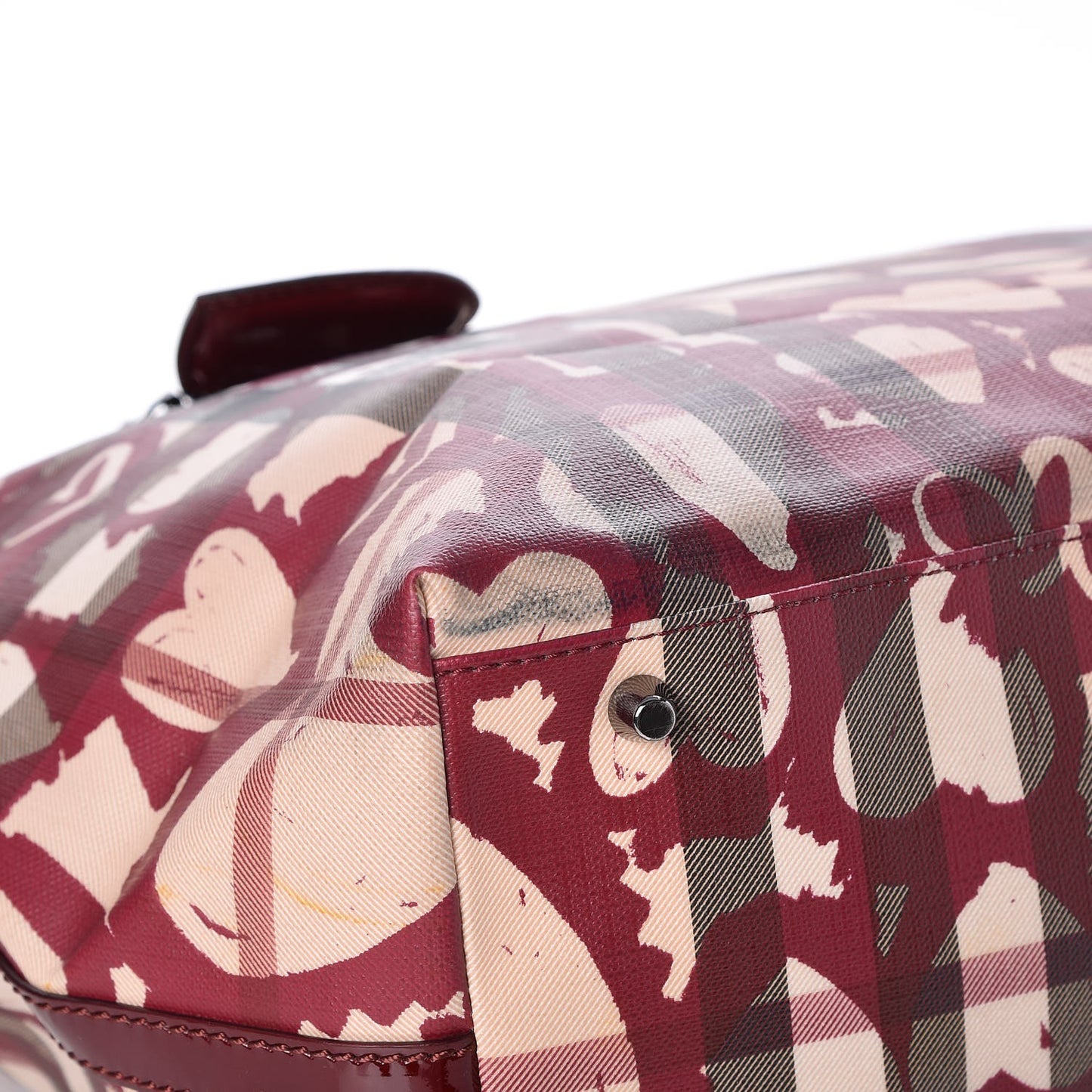 Nova Check Heart Tote Red