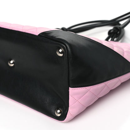 Chanel Calfskin Quilted Large Cambon Tote Pink Black 10 of 12