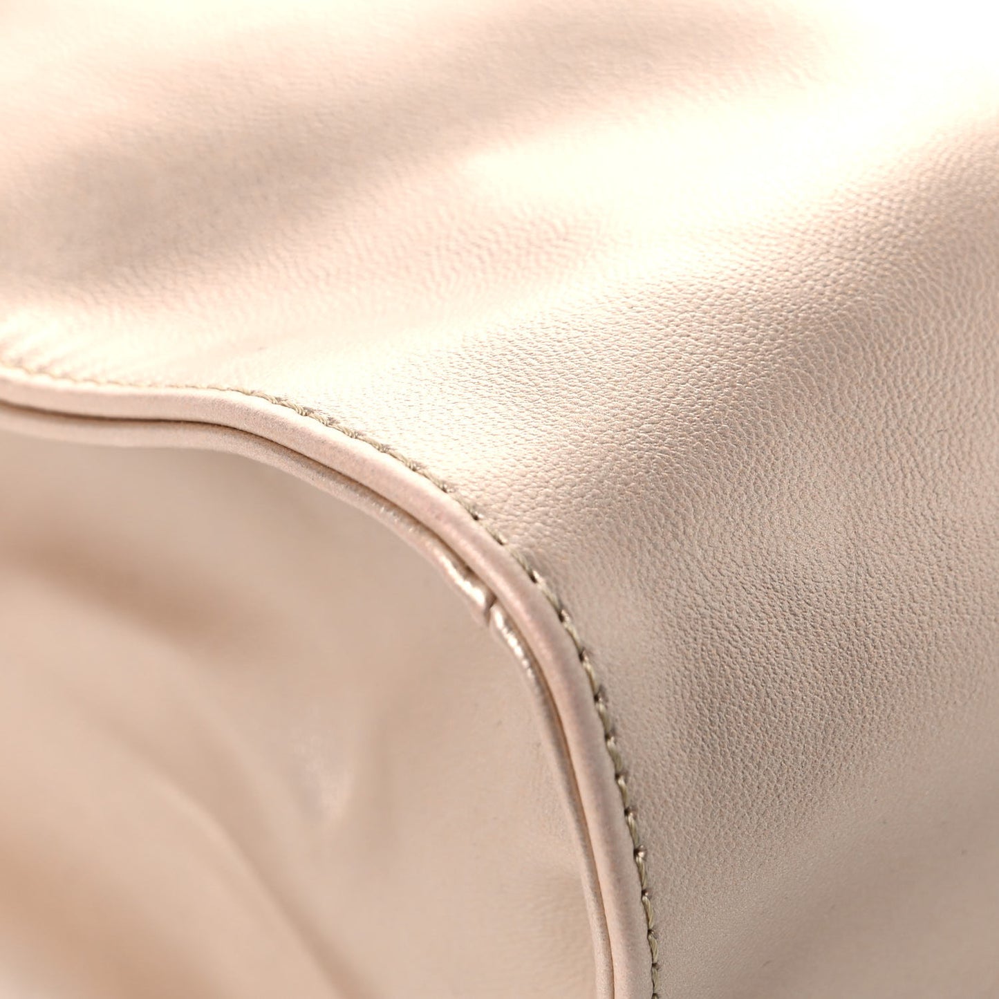 Metallic Vegan Leather Medium Shopping Bag Gold