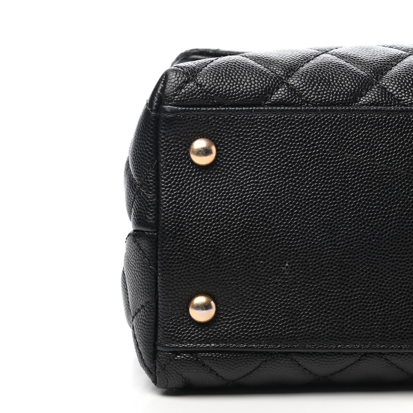Caviar Lizard Quilted Medium Coco Handle Flap Black