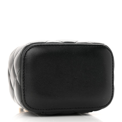 Chanel Lambskin Quilted Mini Pearl Crush Vanity Case With Chain Black 4 of 13
