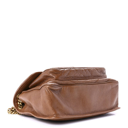 Saint Laurent Crinkled Calfskin Matelasse Monogram Medium Niki Chain Satchel Caramel 4 of 13
