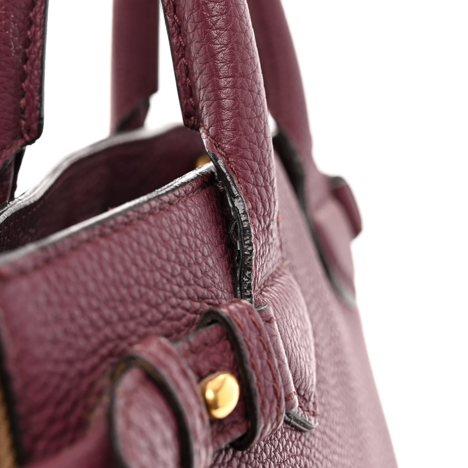 Burberry Grainy Calfskin House Check Small Banner Tote Elderberry 12 of 14