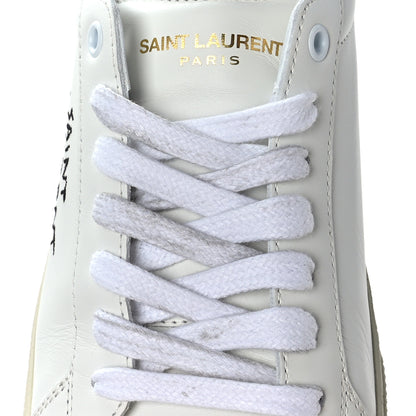 Saint Laurent Calfskin Embroidered Mens Court Classic Sneakers 39 White Black 6 of 11