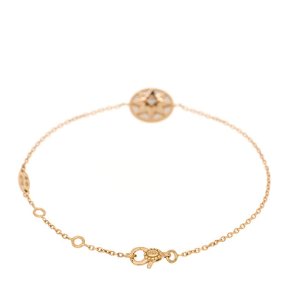Christian Dior 18K Yellow Gold Diamond Mother of Pearl Rose Des Vents Bracelet 2 of 4