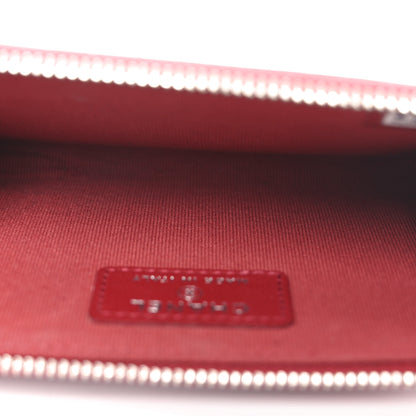 Chanel Lambskin Quilted CC Zip Around Card Holder Red 5 of 10