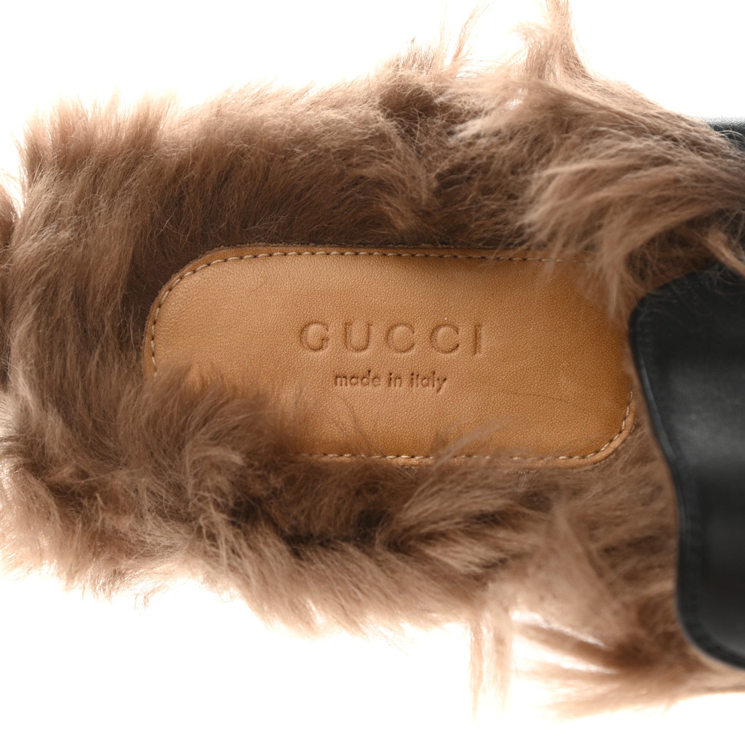Gucci Calfskin Fur Womens Princetown Slippers 40 Black 6 of 10