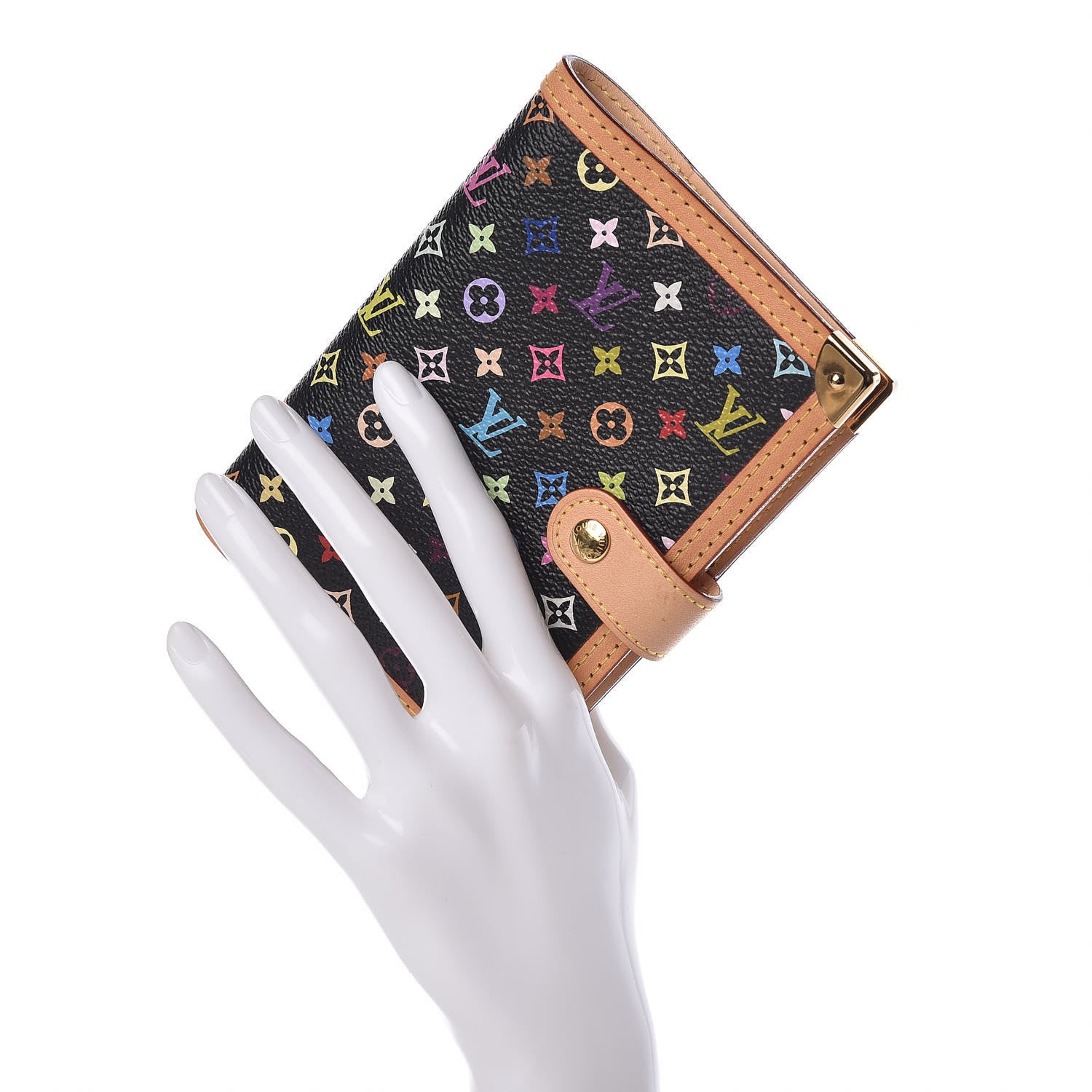 Louis Vuitton Monogram Multicolor Small Ring Agenda Cover Black 2 of 7