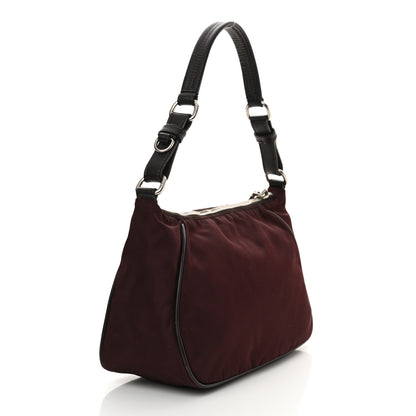 Prada Tessuto Nylon Saffiano Hobo Plum 3 of 13