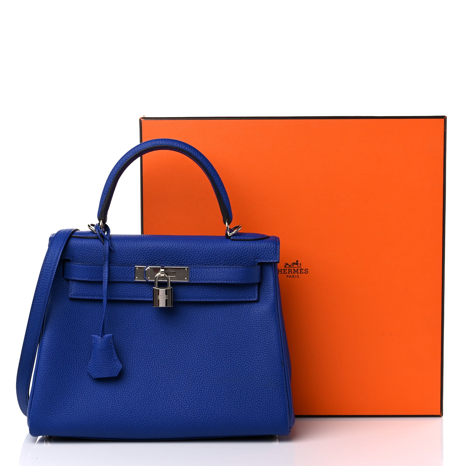 Hermes Togo Kelly Retourne 28 Bleu Electrique 12 of 12