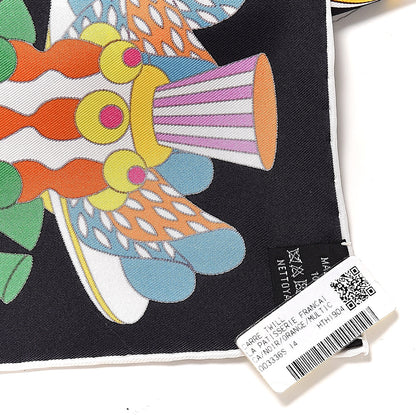 Hermes Silk La Patisserie Francaise Scarf 90 Orange Black Multicolor 2 of 5