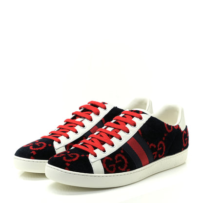 Gucci Terry Cloth GG Monogram Womens Ace Sneakers 38.5 Blue Red 2 of 7
