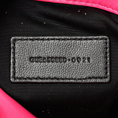 Saint Laurent Shearling Quilted Monogram Loulou Puffer Pouch Clutch Fuxia 8 of 8