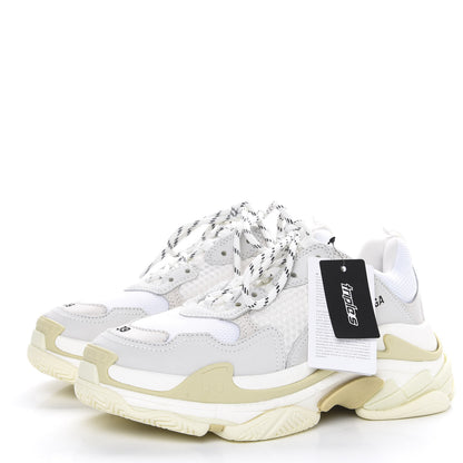 Balenciaga Fabric Mesh Womens Triple S Sneakers 39 White 3 of 8