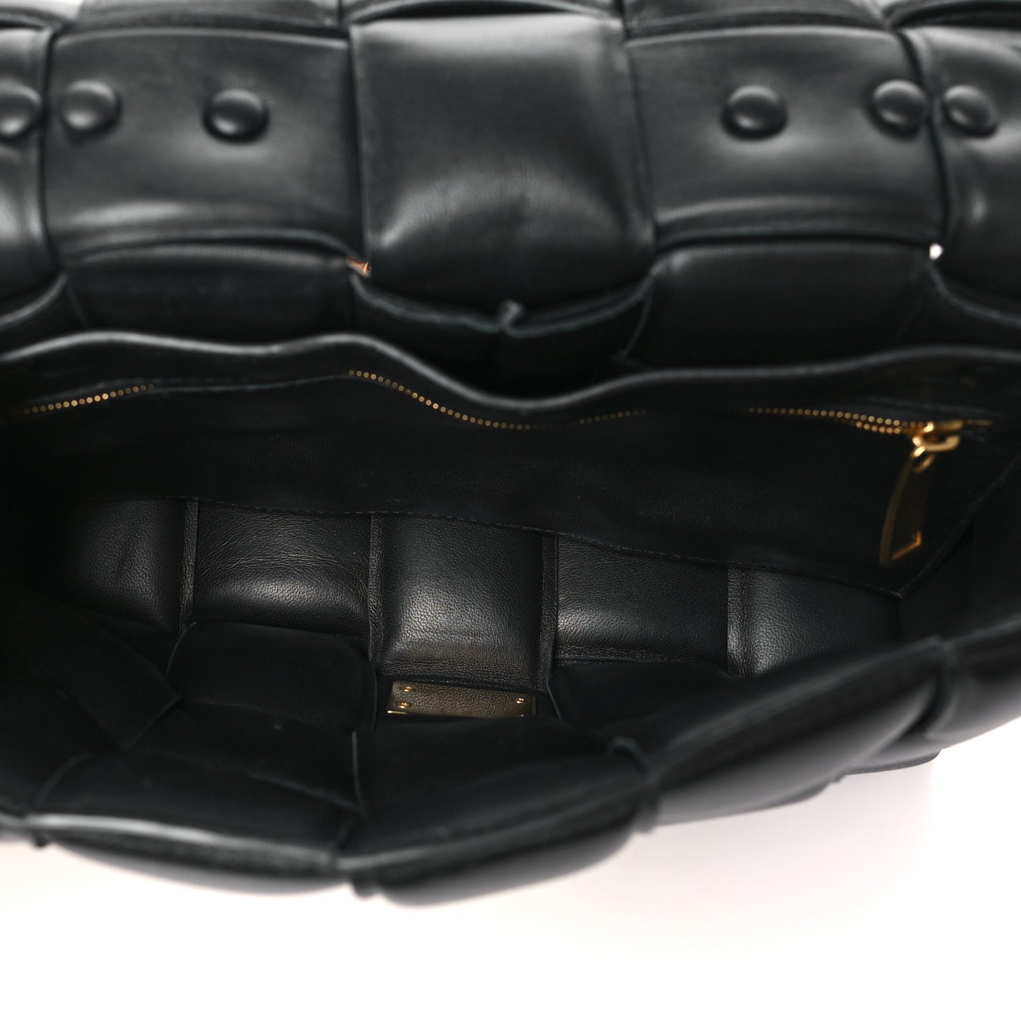 Lambskin Maxi Intreccio Padded Chain Cassette Crossbody Bag Black