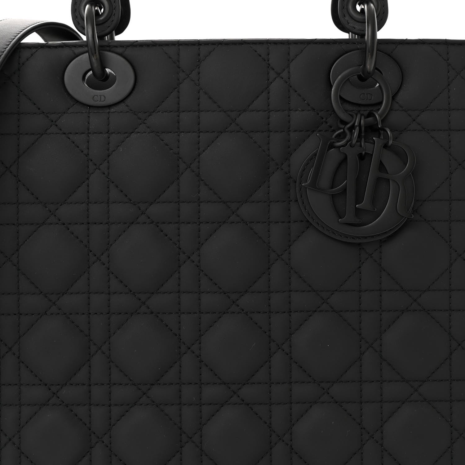 Christian Dior Ultra Matte Calfskin Cannage Large Lady Dior Black 7 of 11