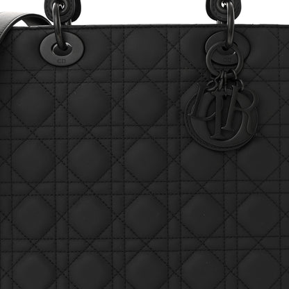 Christian Dior Ultra Matte Calfskin Cannage Large Lady Dior Black 7 of 11