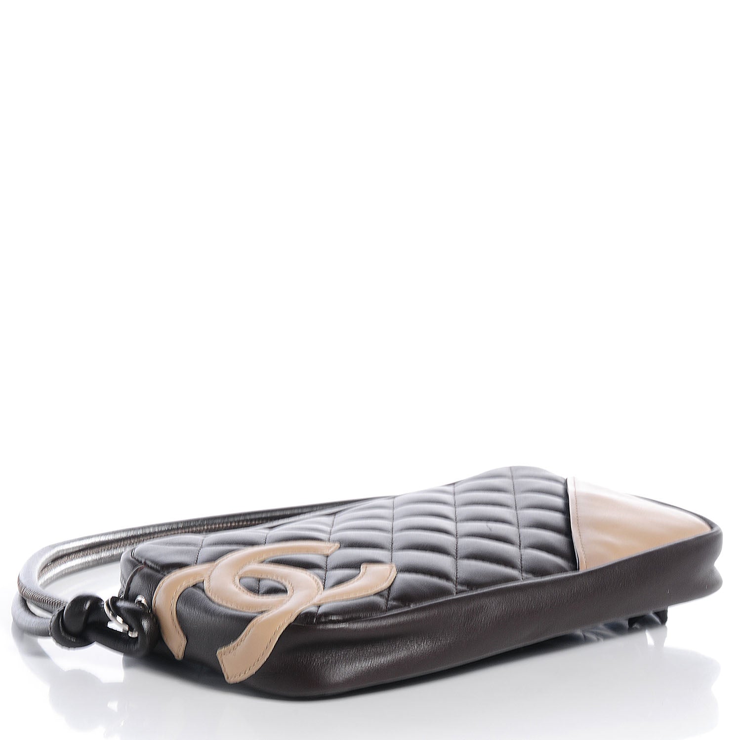 Chanel Calfskin Quilted Cambon Pochette Brown Beige 4 of 7