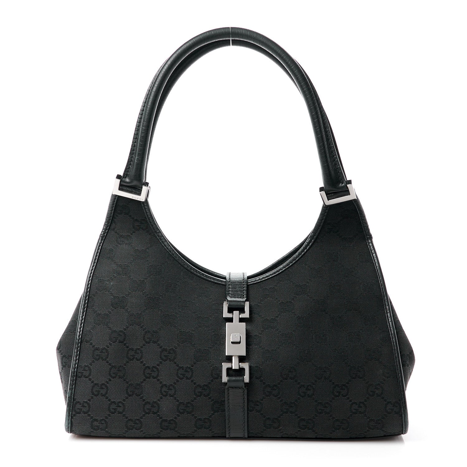 Gucci Monogram Jackie Shoulder Bag Black 1 of 10
