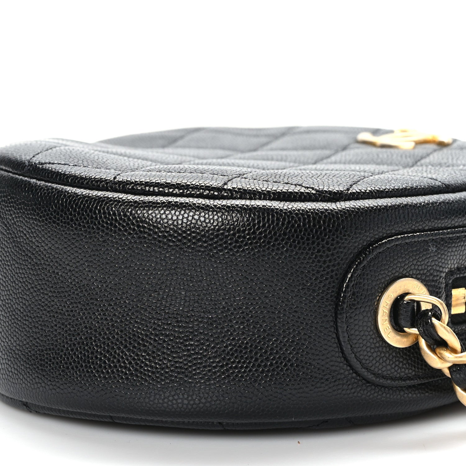 Chanel Caviar Quilted Small Round Bag With Chain Black 10 of 11