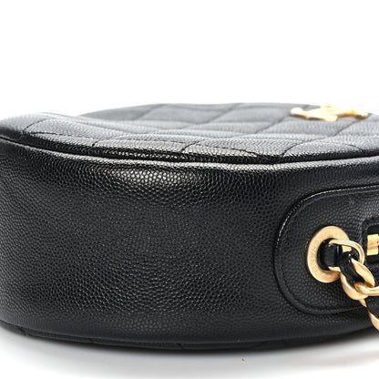 Chanel Caviar Quilted Small Round Bag With Chain Black 10 of 11