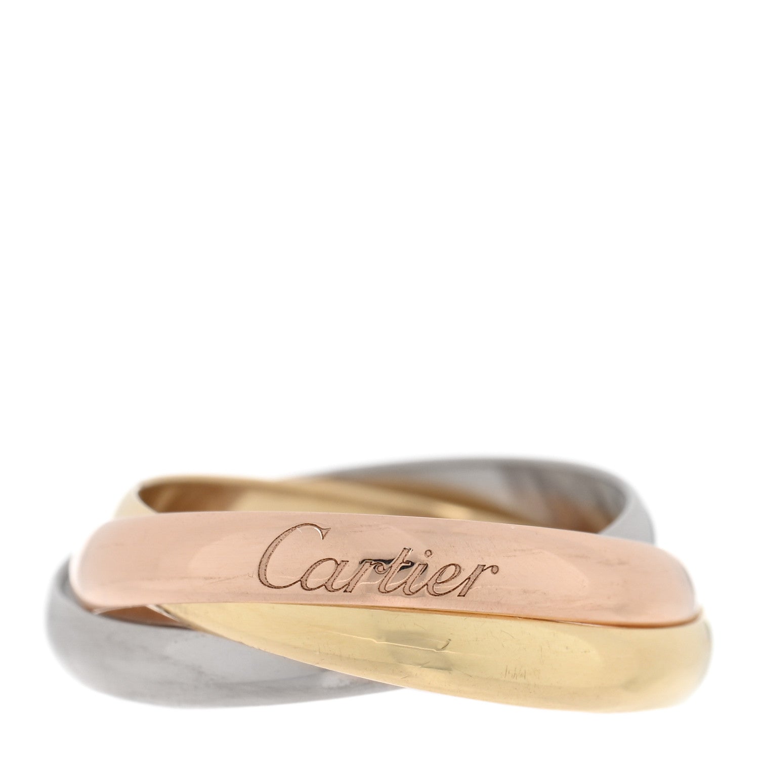 Cartier 18K Pink Yellow White Gold Small Trinity Ring 52 6 1 of 5
