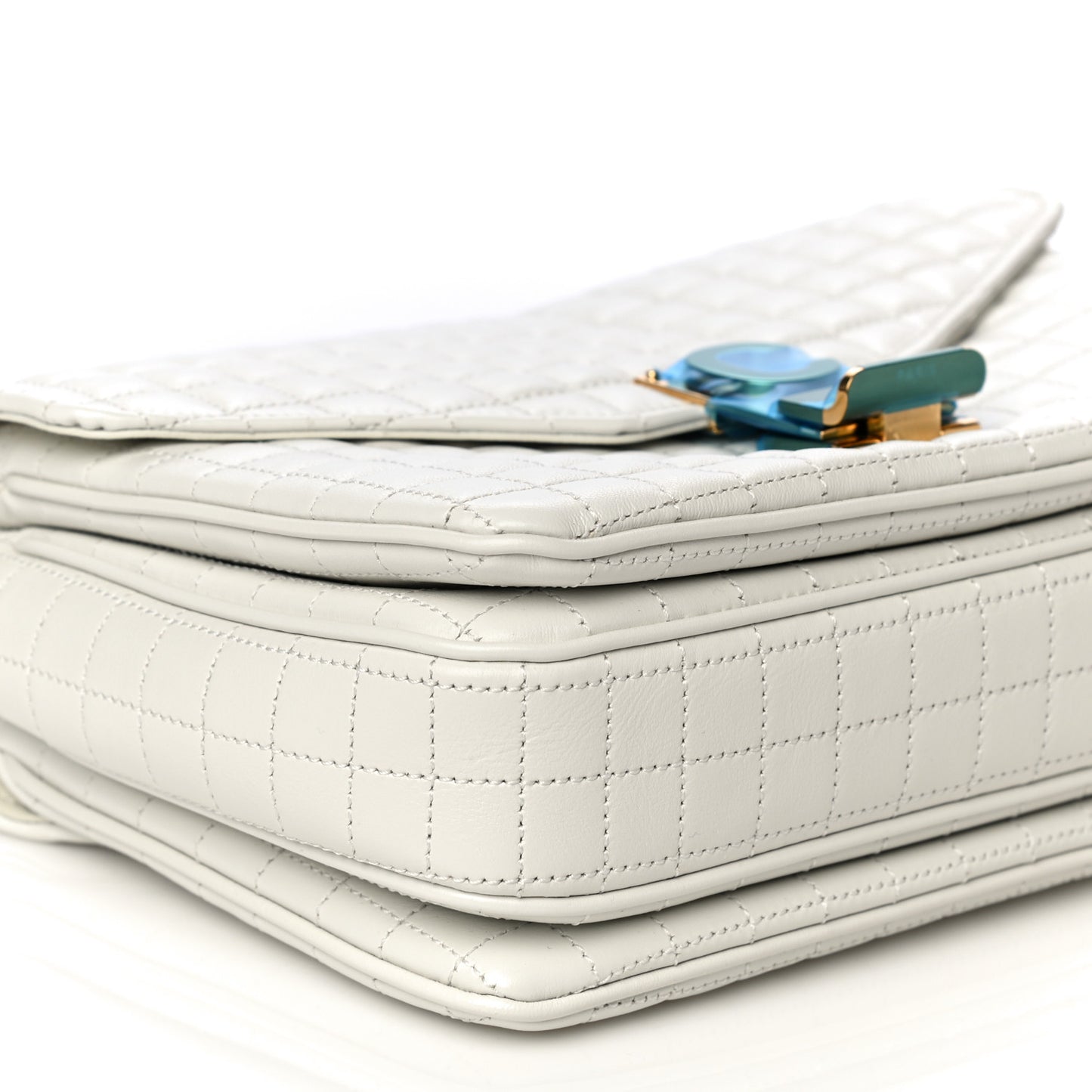 Calfskin Quilted Medium C Bag White