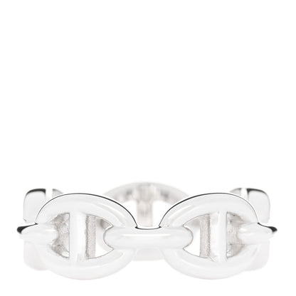 Hermes Sterling Silver PM Chaine d'Ancre Enchainee Band Ring 52 6 3 of 9