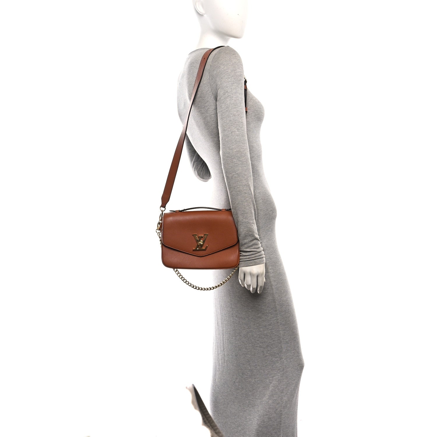 Louis Vuitton Grained Calfskin Lockme Oxford Cognac 2 of 13