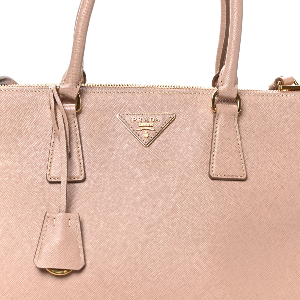 Saffiano Lux Large Galleria Double Zip Tote Cipria
