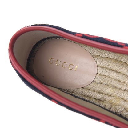 Gucci Terry Cloth GG Monogram Espadrilles 38 Blue Red 7 of 9
