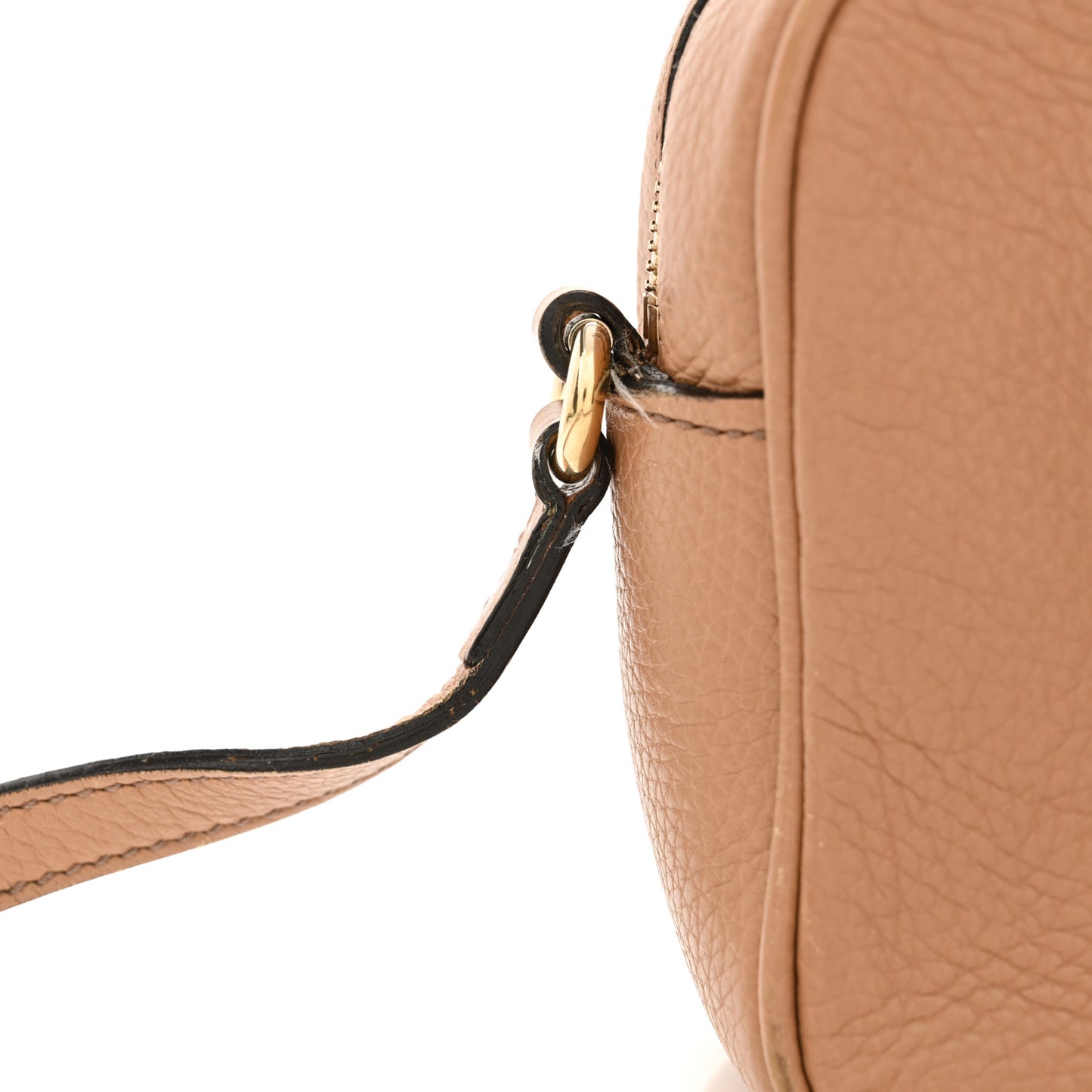Pebbled Calfskin Small Soho Disco Bag Camelia