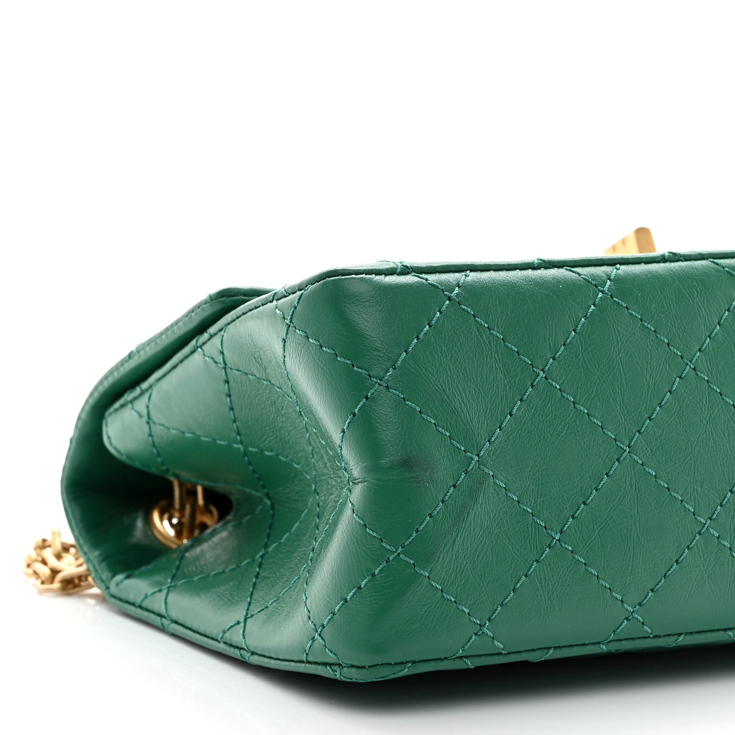 Chanel Aged Calfskin Quilted 2.55 Reissue Mini Flap Green 9 of 10