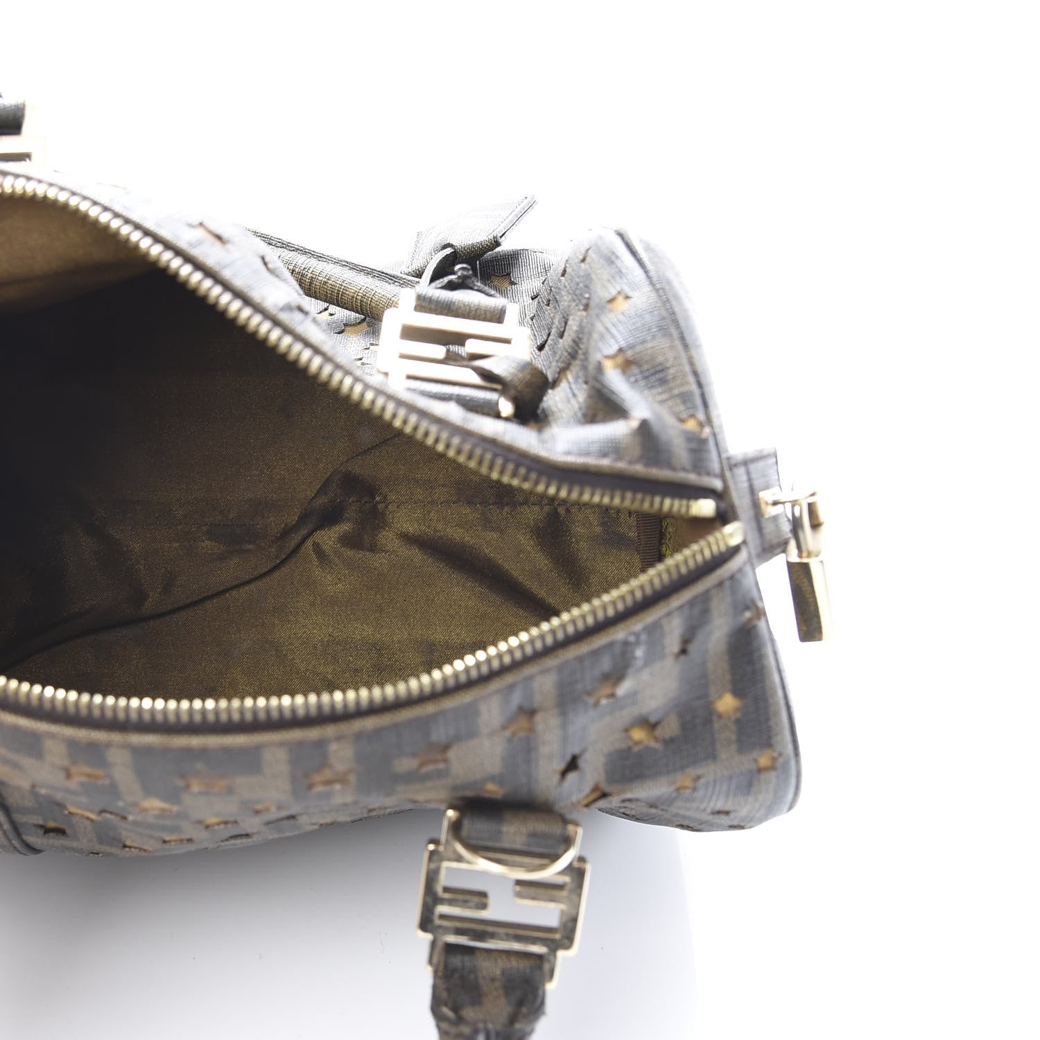 Fendi Zucca Spalmati Stars Small Forever Boston Tobacco 5 of 12