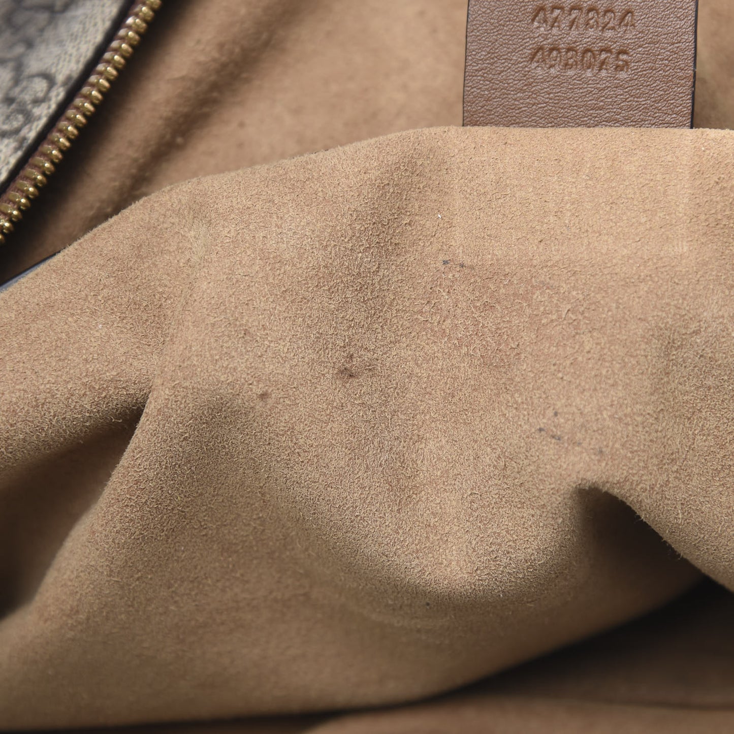 GG Supreme Monogram Large Linea A Hobo Light Brown