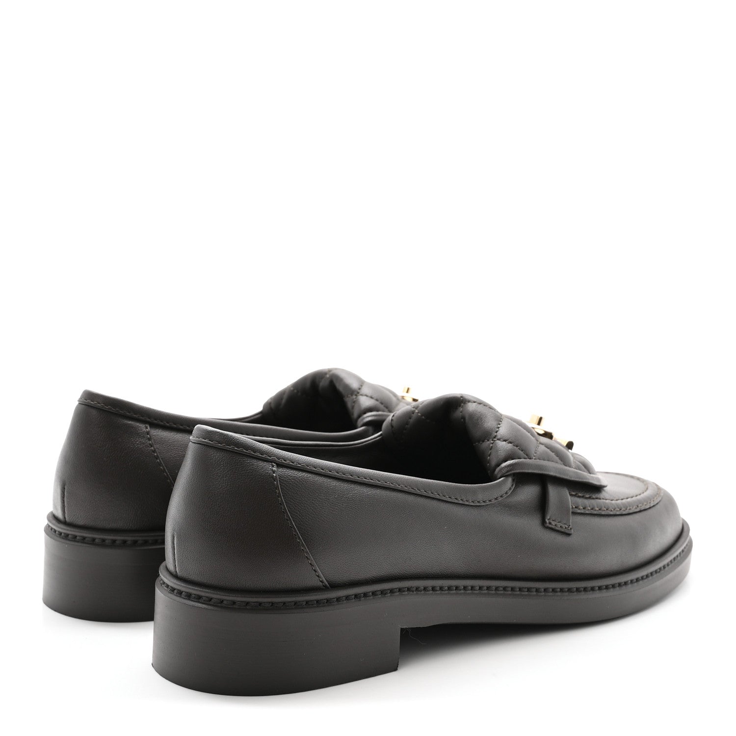 Chanel Lambskin Quilted CC Turnlock Loafers 39.5 Dark Brown 5 of 9