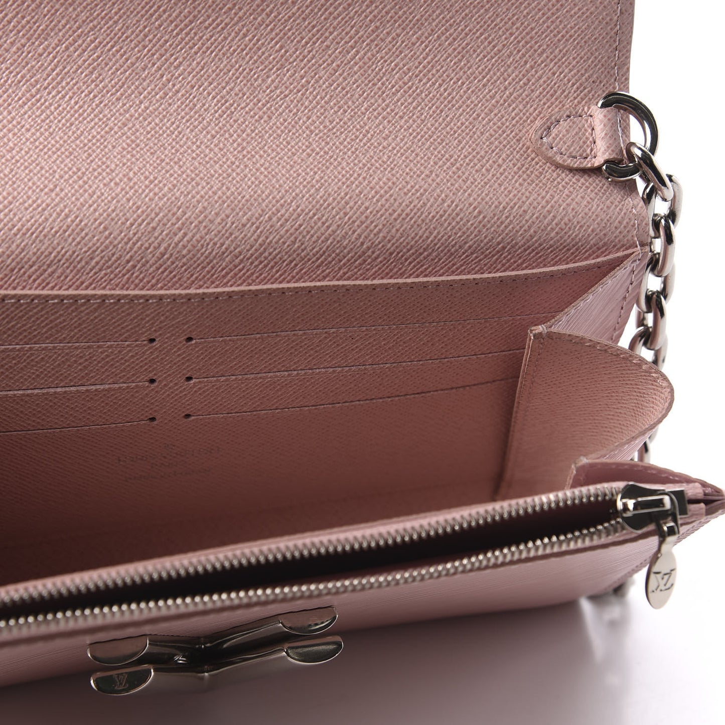 Epi Twist Chain Wallet Rose Ballerine