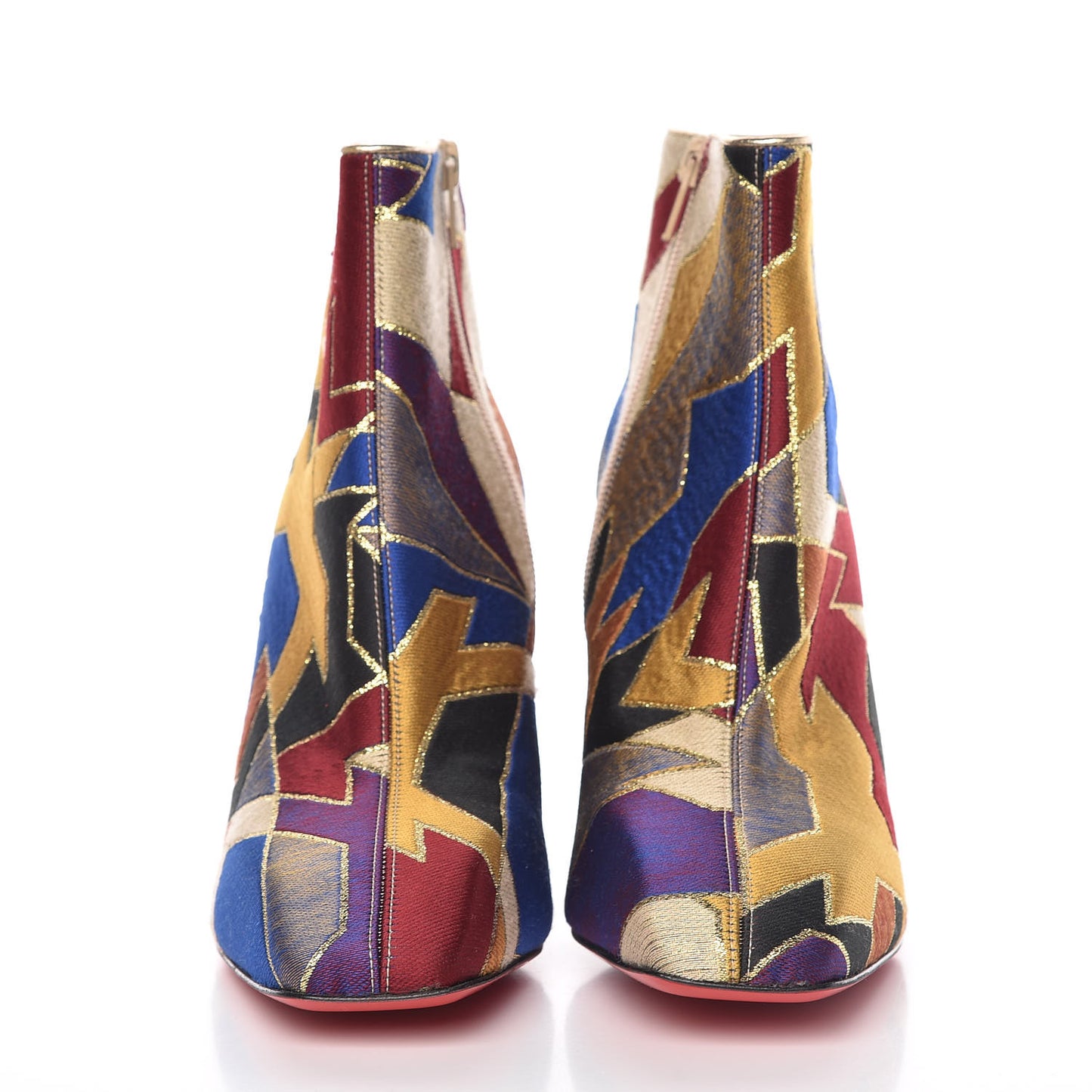 Nappa Silk Tissu Geometrique Hilconico 85 Booties 39.5 Multicolor