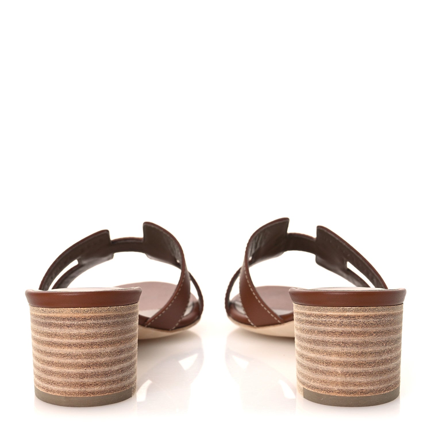 Hermes Calfskin Oasis Sandals 38.5 Gold 6 of 11